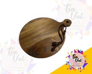 Foto de BANDEJA TABUA REDONDA FOLHAS - 30 X 39 - FRIOS