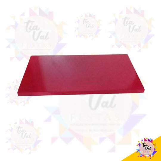 BANDEJA VERMELHA  RETANGULAR - MDF - 16 X27