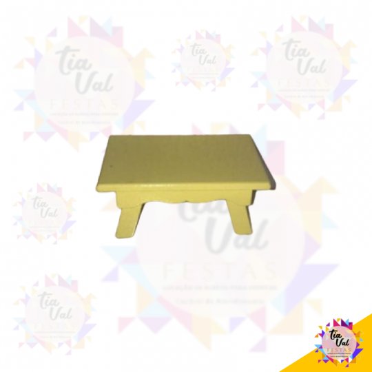 BANQUETA RET AMARELO BEBE  PEQUENA MDF