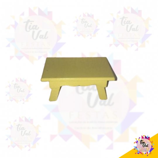 BANQUETA RET AMARELO BEBE  PEQUENA MDF
