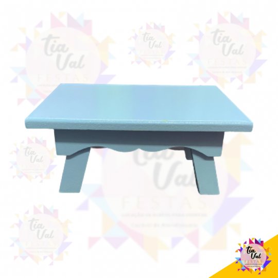 BANQUETA RET AZUL BEBE PEQUENA MDF