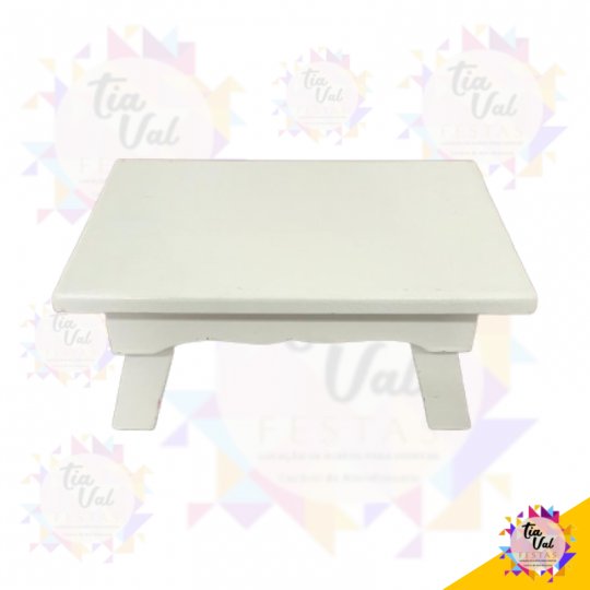 BANQUETA RET BRANCA PEQUENA MDF