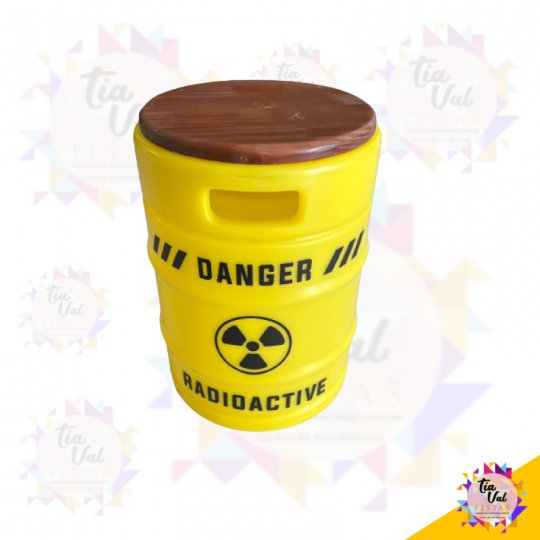 BARRIL AMARELO - DANGER RACIOACTIVE 28X 43 CM