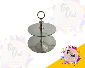 Foto de PORTA DOCES  02 ALTURAS - LUXO - AÇO / VIDRO