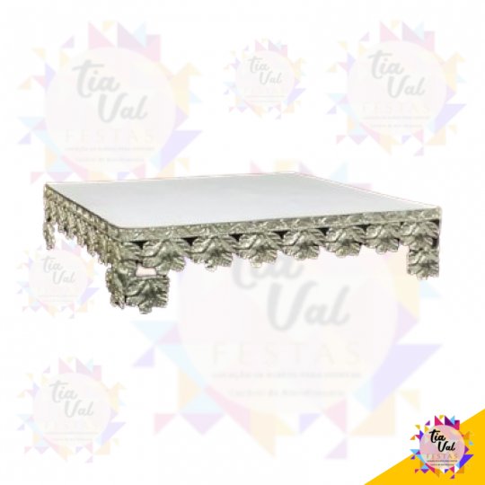 BOLEIRA QUADRADA PRATA BRANCO