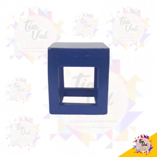 BASE QUADRADA AZUL ROYAL 14 X 14CM (MADEIRA)