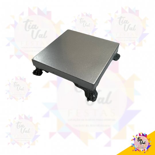 BASE QUADRADA PRATA PEQUENA