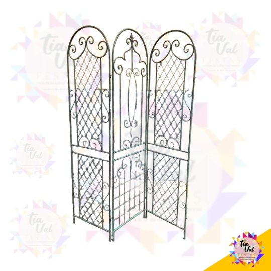 BIOMBO - PAINEL VERDE - 3 PARTES - FERRO