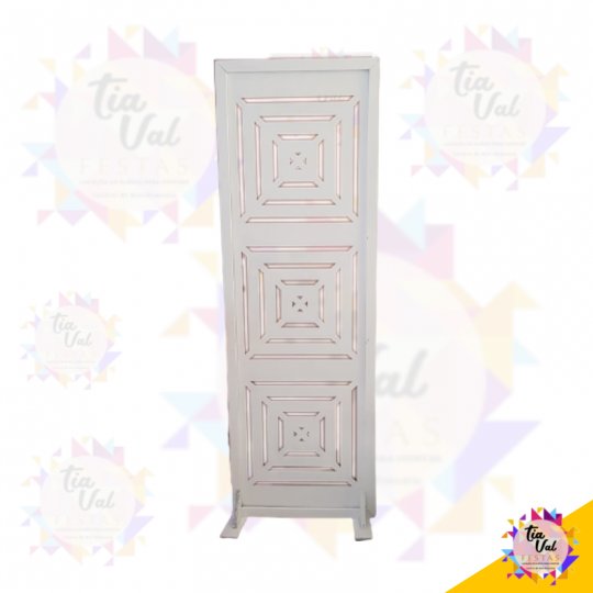 BIOMBO BRANCO C/ QUADRADOS VAZADO   - PAINEL