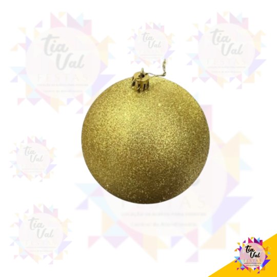 BOLA DOURADA NATAL - GLITER - 12 CM