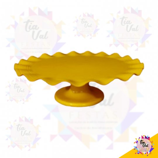 PORTA DOCES AMARELA BORDA ONDULADA - PLASTICO