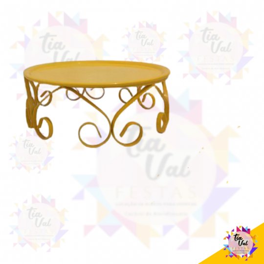 BOLEIRA DE ALUMINIO AMARELA COM PE DE FERRO 33 CM