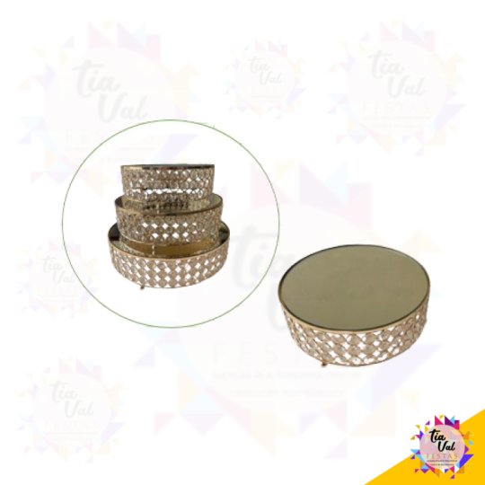 BOLEIRA DOURADA - CRISTAL - 24 CM X 9 CM