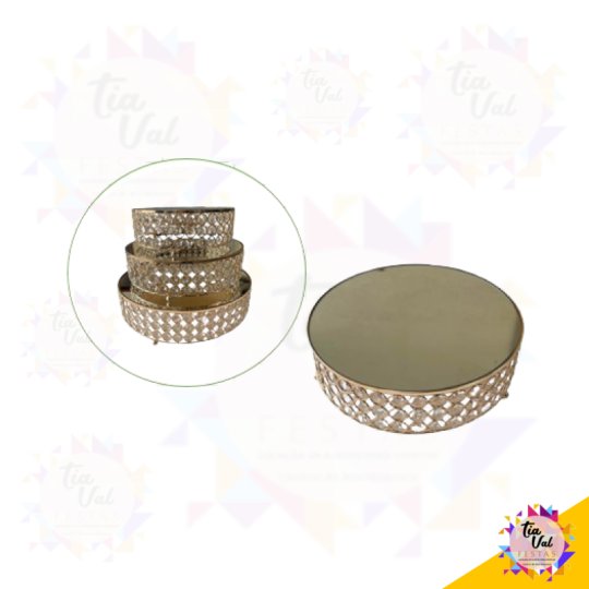 BOLEIRA DOURADA - CRISTAL - 29 XM X 9 CM