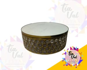 Foto de BOLEIRA DOURADA CRISTAL 30 CM