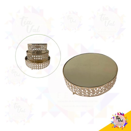 BOLEIRA DOURADA - CRISTAL - 34 CM X 9 CM