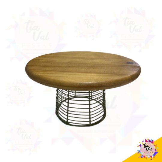 BOLEIRA - PORTA DOCES VERDE METAL /MADEIRA 27 X 15