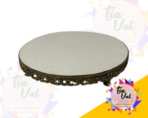 Foto de BOLEIRA REDONDA DOURADO C/ BRANCO GG 59 CM