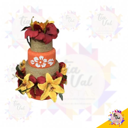 BOLO TROPICAL COM ROSAS