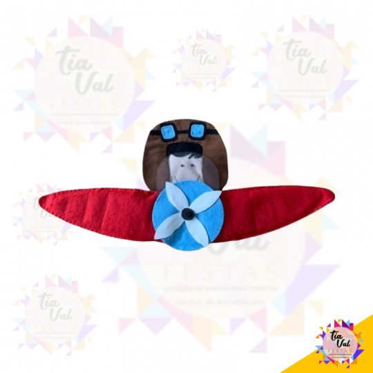 BONECO AVIADOR COM ELICOPTERO EM FELTRO 