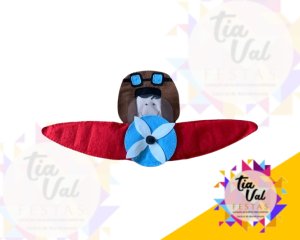 Foto de BONECO AVIADOR COM ELICOPTERO EM FELTRO 