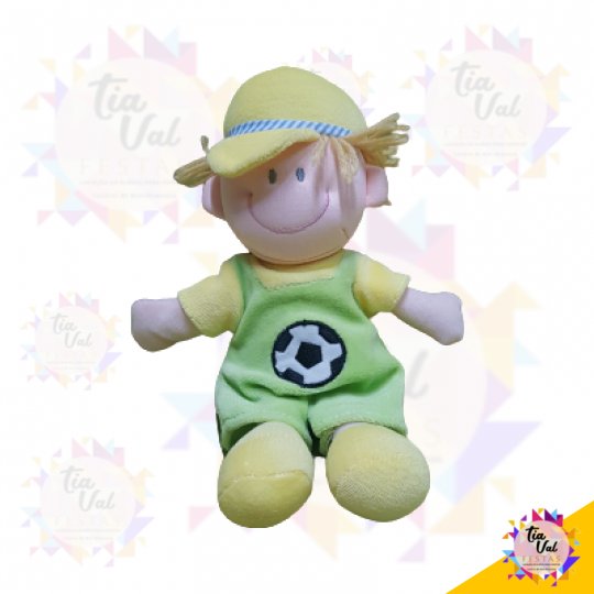 BONECO DE PELUCIA VERDE E AMARELO