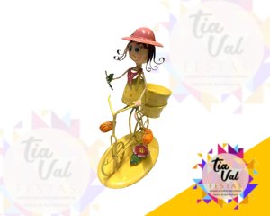 Foto de BONECOS DE FERRO menina amarela bicicleta