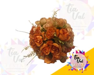 Foto de BUQUÊ DE ROSAS LARANJA PEQUENO