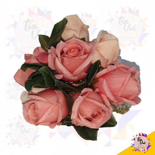 BUQUÊ ROSAS ROSA PEQUENO