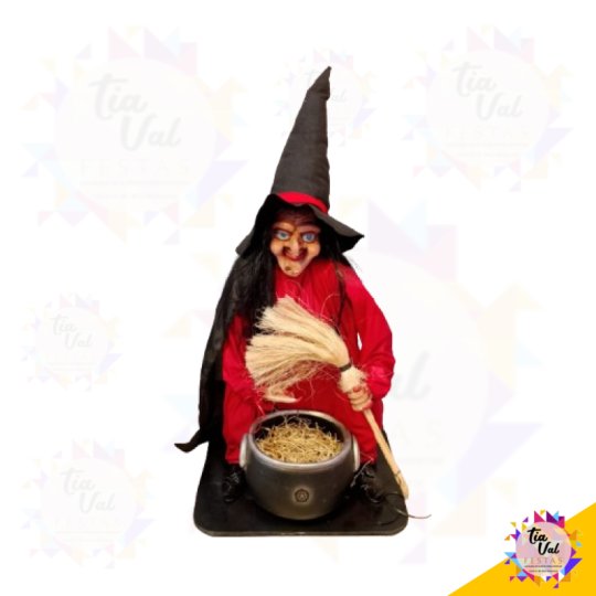 BRUXA C/ CALDEIRÃO - HALLOWEEN-  85 CM