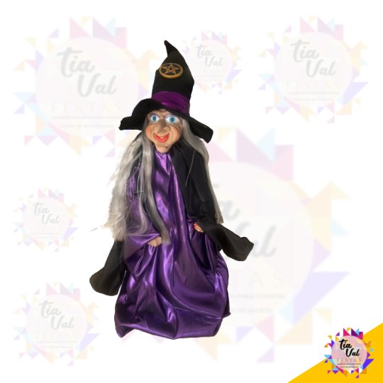 BRUXA ROXA - PEQUENA - HALLOWEN  - 60 CM