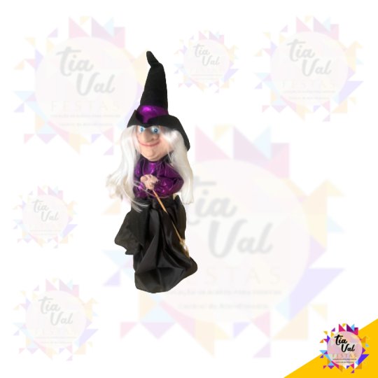 BRUXA ROXA PEQUENA - HALLOWEEN - 36 CM