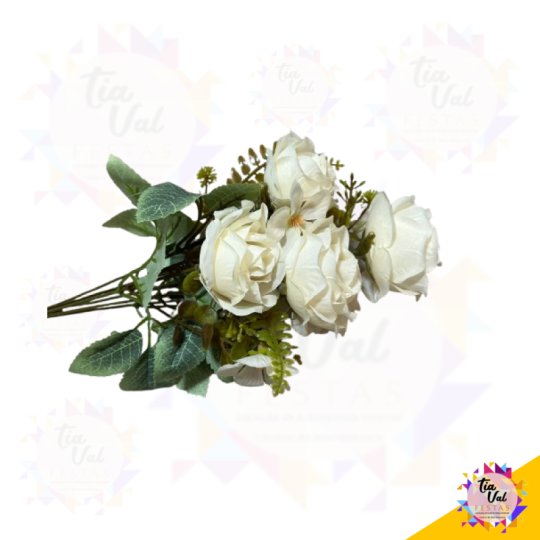 BUQUE ROSAS BRANCAS 35 X 7
