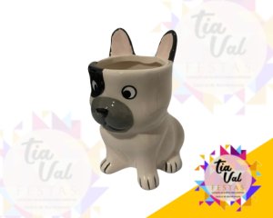 Foto de CACHEPOT CACHORRO BRANCO/PRETO PEQUENO