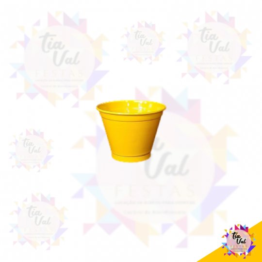 CACHEPOT DE ALUMINIO AMARELO MEDIO