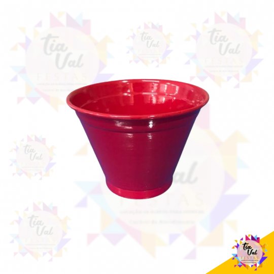 CACHEPOT DE ALUMINIO VERMELHO MEDIO