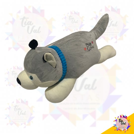 CACHORRO PELUCIA CINZA