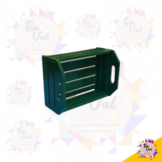 CAIXOTE VERDE BANDEIRA MEDIO C/ ALÇA (VAZADO)