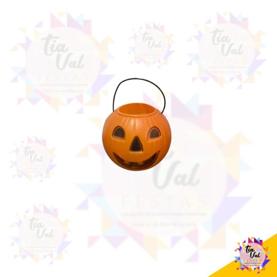 CALDEIRAO ABOBORA LARANJA DE PLASTICO HALLOWEEN