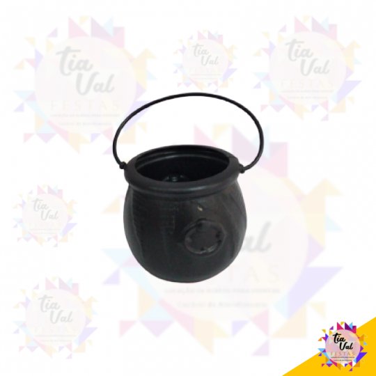 CALDEIRAO PRETO DE PLASTICO PP (LISO) HALLOWEEN