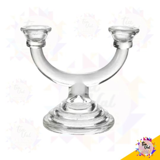 CANDELABRO - 02 VELAS VIDRO - 11 X 16 CM