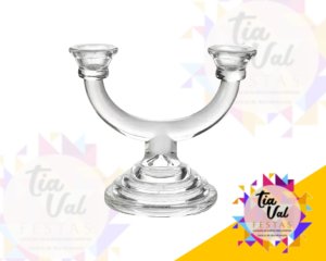 Foto de CANDELABRO - 02 VELAS VIDRO - 11 X 16 CM
