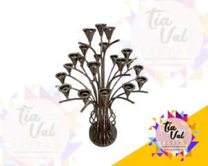 Foto de CANDELABRO PRATA - 21 VELAS - 0,66 CM X 1,08M