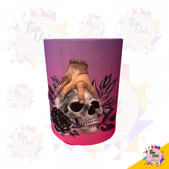CAPA CILINDRO PEQUENO  WANDINHA - CAVEIRA - HALLOWEEN