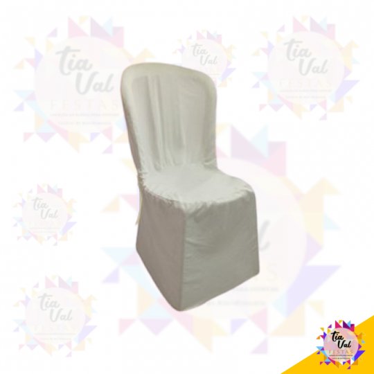 CAPA BRANCA P/ CADEIRA S/ BRAÇO