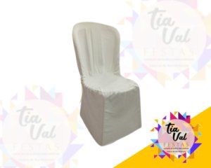 Foto de CAPA P/ CADEIRA (BRANCA / OFF WHITE ) CADEIRA S/BRAÇO