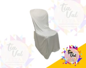 Foto de CAPA P/ CADEIRA (BRANCA / OFF WHITE LISA) - CADEIRA S/ BRAÇO
