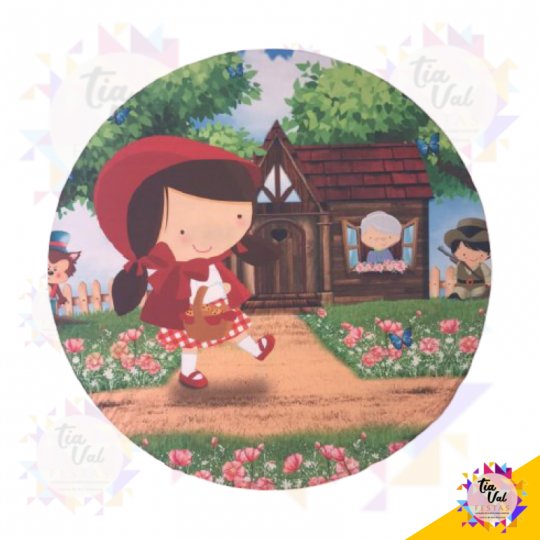 CAPA P/ PAINEL REDONDO 1,20M - CHAPEUZINHO VERMELHO