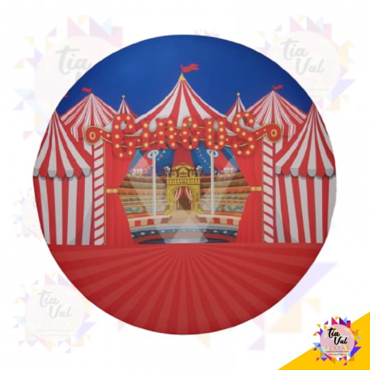 CAPA P/ PAINEL REDONDO 1,20M - CIRCO VERMELHO
