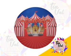 Foto de CAPA P/ PAINEL REDONDO 1,20M - CIRCO VERMELHO